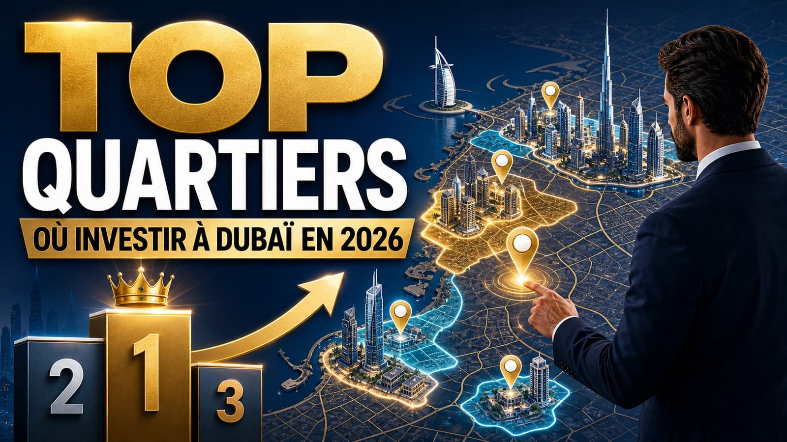 Illustration : Top 5 quartiers pour investir à Dubaï en 2026